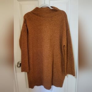 a new day Women's Cowl Neck Sweater in Warm Brown Xl